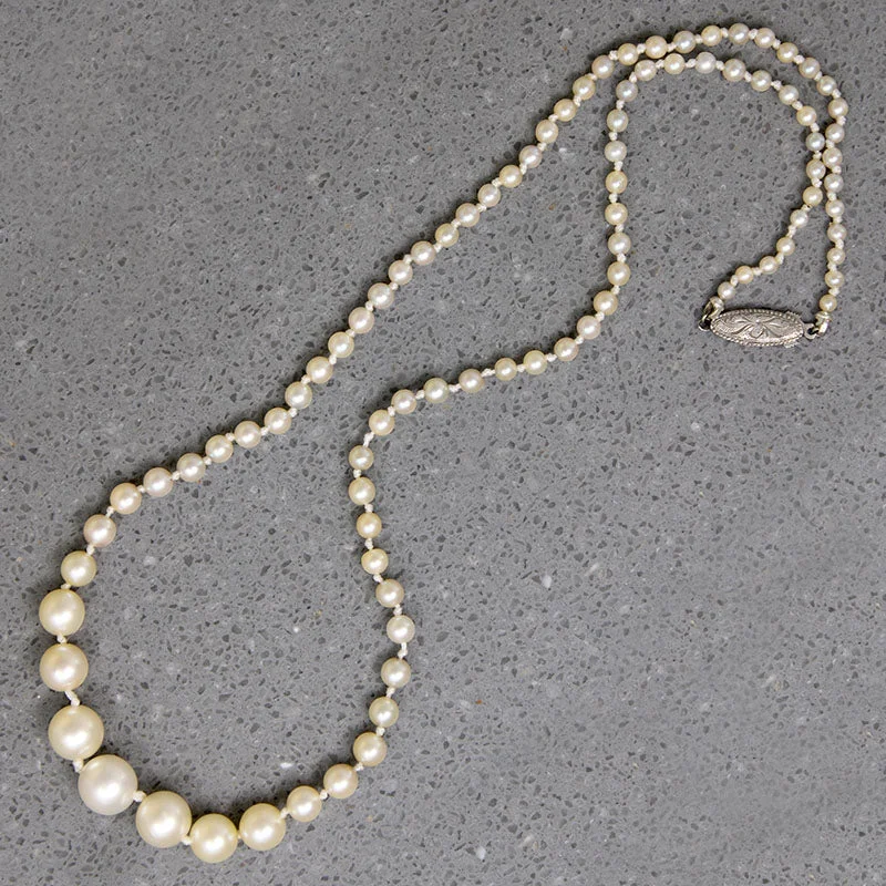 Club vibe necklaces -Delicate Princess Length Pearl Necklace