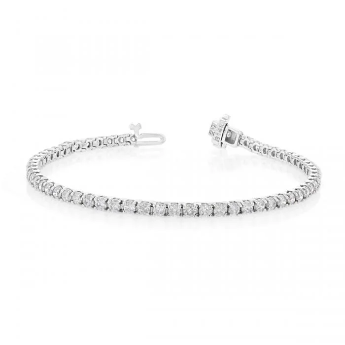 Ladies sandy coast bracelets -14KT GOLD 4 CARAT ROUND DIAMOND TENNIS BRACELET