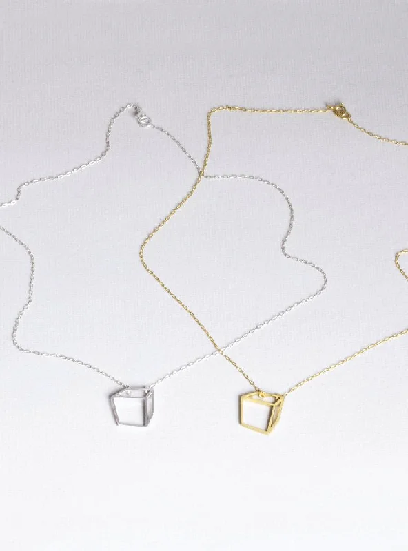 Family glow necklaces -Small Cube Necklace