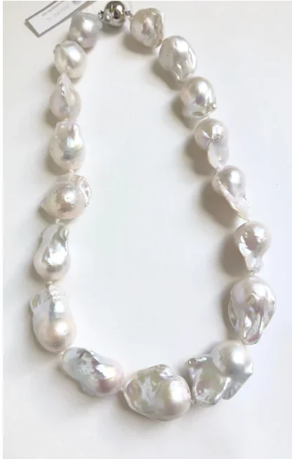 Chunky statement necklaces -Necklace - Large Baroque Pearl Necklace