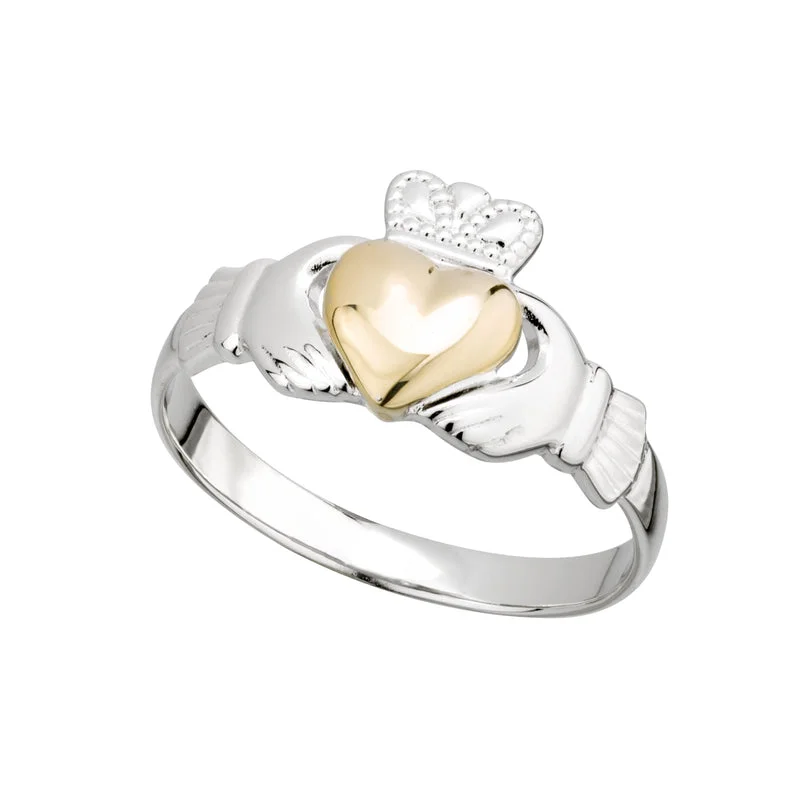 Ladies Rings for Chef Shine-Gold Heart Claddagh Ring