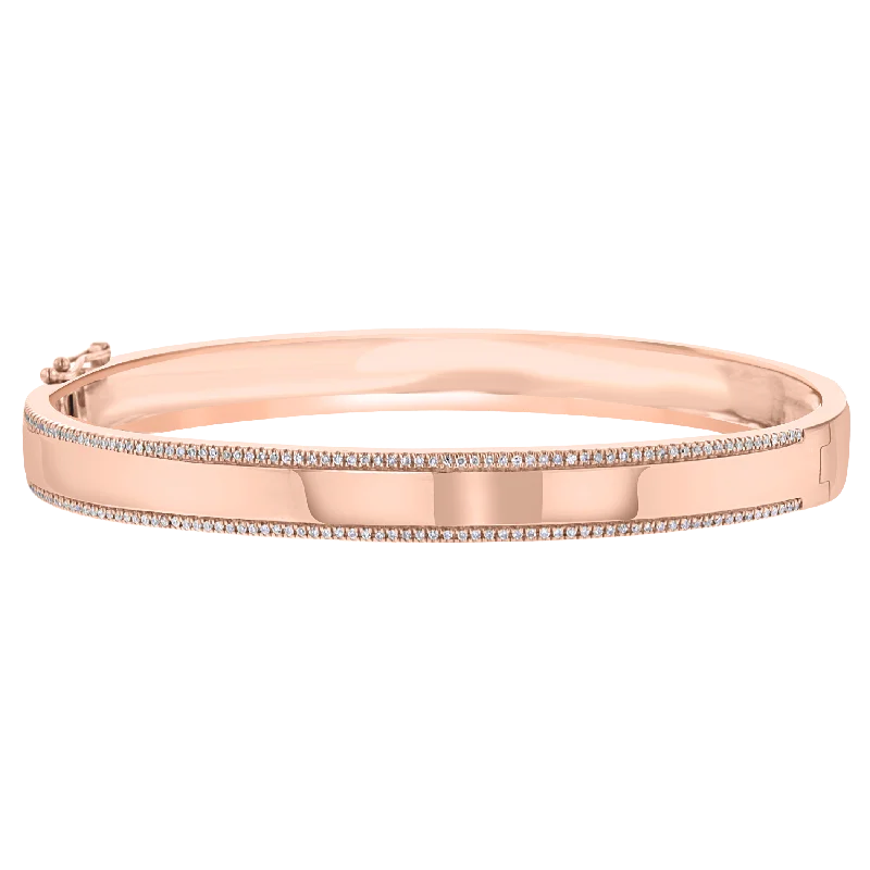 Ladies energy surge bracelets -14KT ROSE GOLD 0.40 CTW DIAMOND BANGLE BRACELET