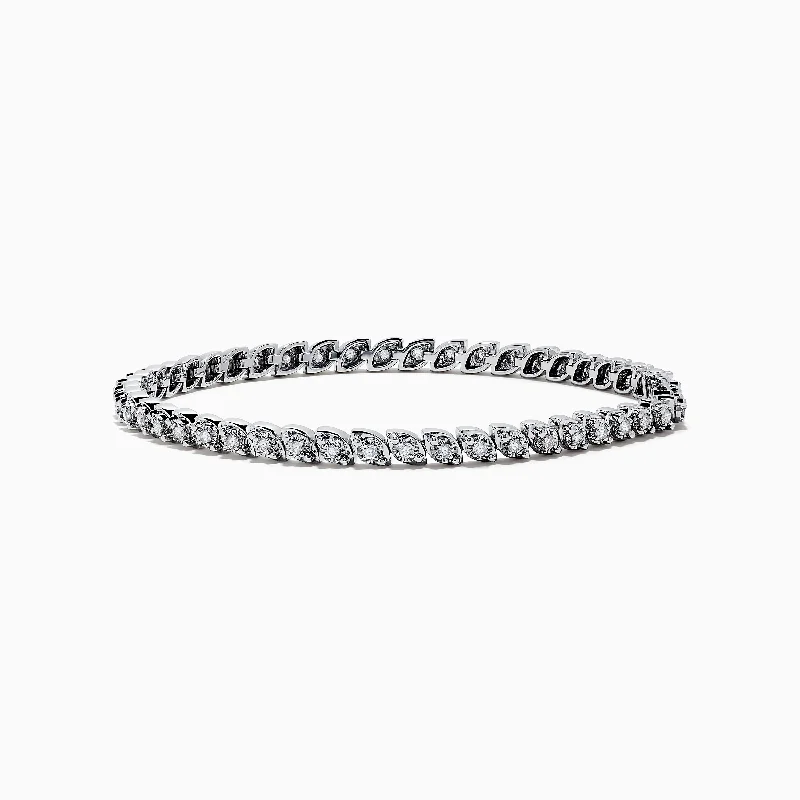 Ladies playful acrylic bracelets -Pave Classica 14K White Gold Diamond Tennis Bracelet 0.87 TCW