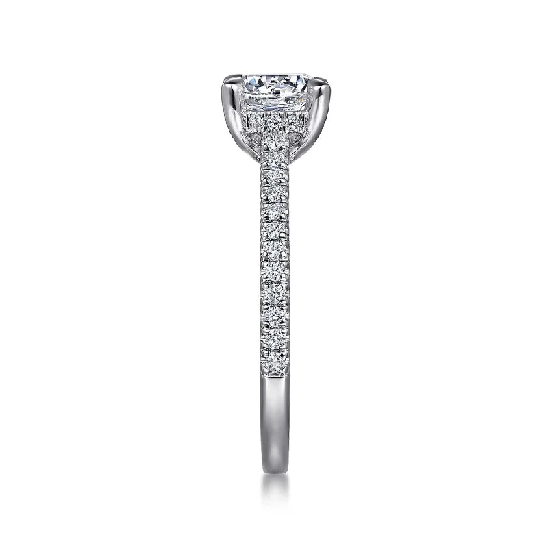 Ladies Engagement Rings Luxe Spark-Gabriel & Co Aline - 14K White Gold Round Diamond Engagement Ring