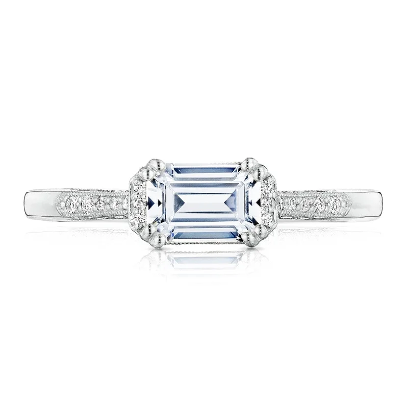 Ladies Engagement Rings with Clinozoisite Glow-Simply Tacori Platinum Diamond Engagement Ring 2655EC65X45