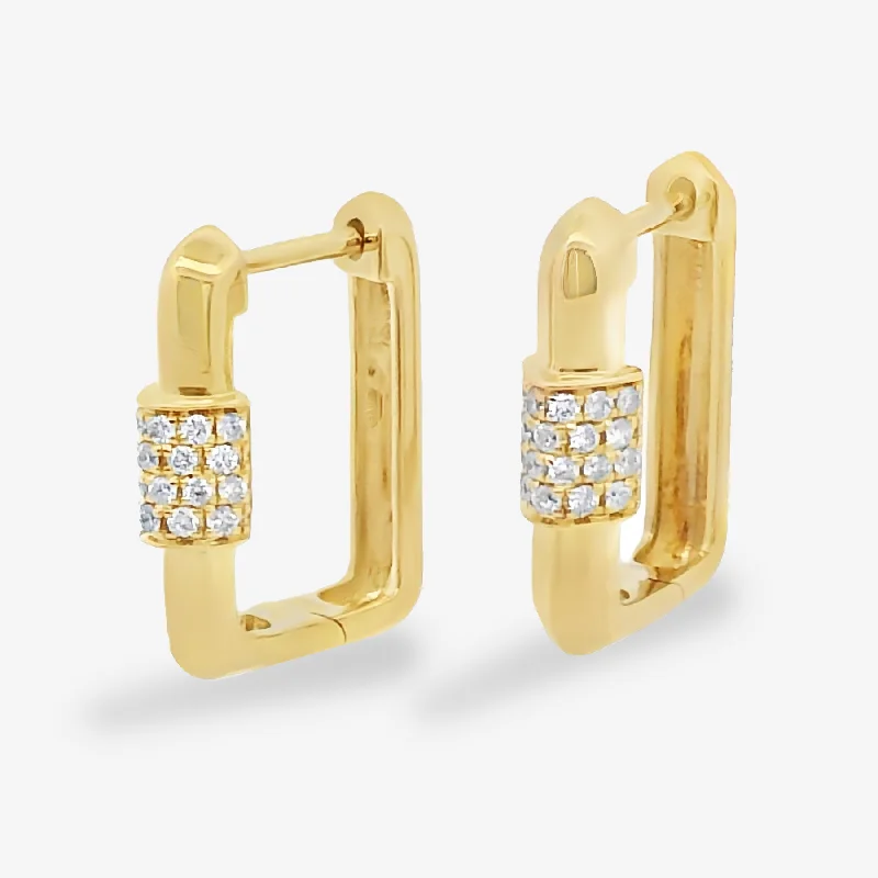 Ladies Earrings Ethnic Glow-U Huggie Knife Edge Diamond Earrings