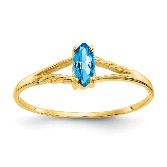 Ladies Rings for Office Spark-10k Yellow Gold Marquise Petite Birthstone Rings