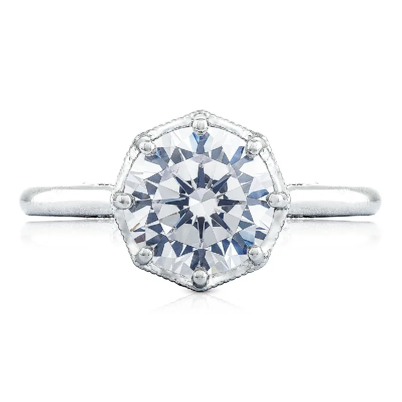 Ladies Engagement Rings with Cavansite Glow-Simply Tacori Platinum Diamond Engagement Ring 0.07 ctw 2652RD8