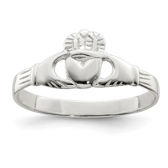 Ladies Rings with Royal Lapis-Small Sterling Silver Claddagh Ring