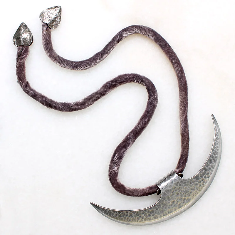 Fanciful gleam necklaces -Modernist Silver Blade Necklace by Antonio Pineda