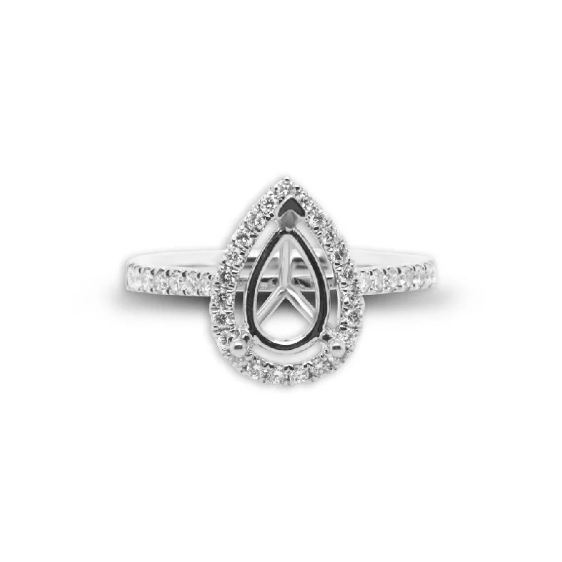 Ladies Engagement Rings Modern Glow-14k White Gold Diamond Semi-Mount Engagement Ring