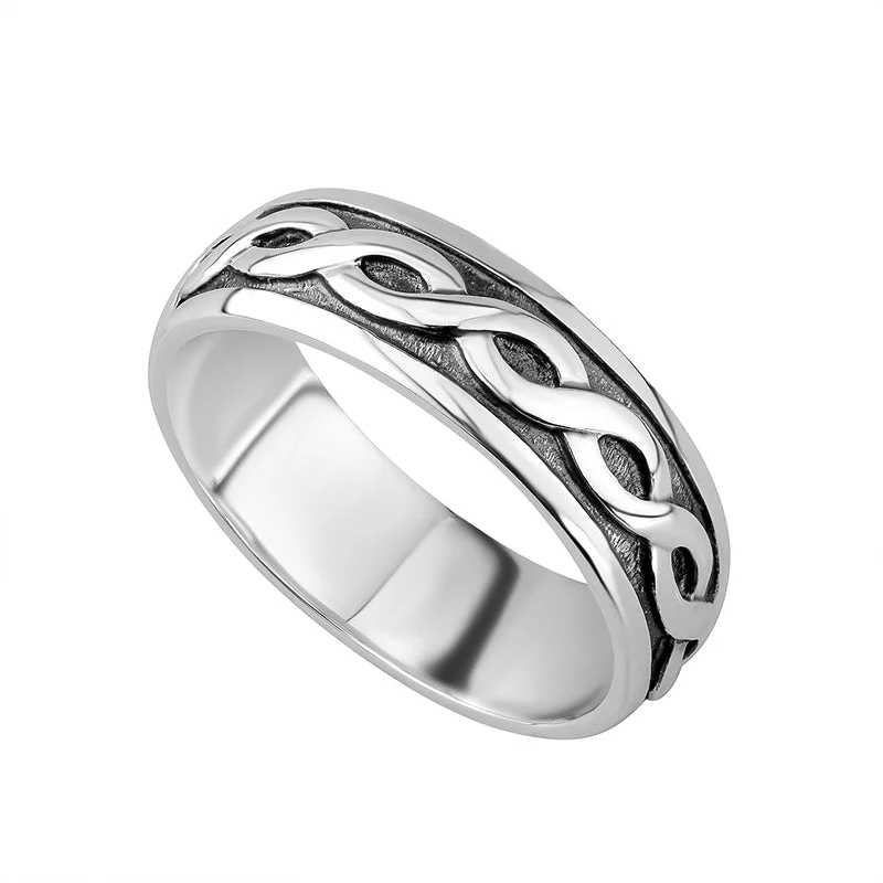 Ladies Rings Stackable Spark-Gents Silver Celtic Ring