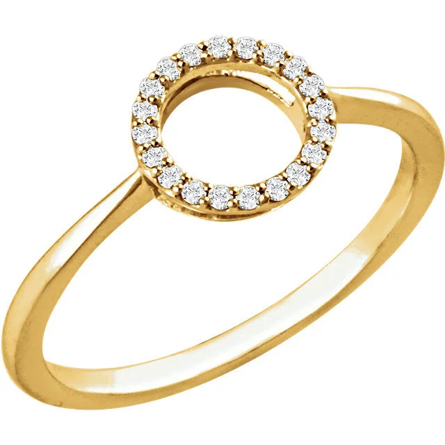 Ladies Rings for Pioneer Spark-14K Gold 1/10 CTW Diamond Open Circle Ring - White, Yellow or Rose Gold