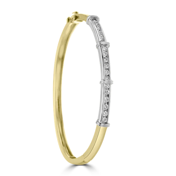 Ladies soothing charm bracelets -14KT WHITE AND YELLOW GOLD 0.72CTW DIAMOND CHANNEL SET BRACELET