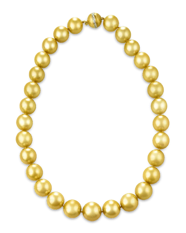 Motivating glow necklaces -Golden South Sea Pearl Necklace