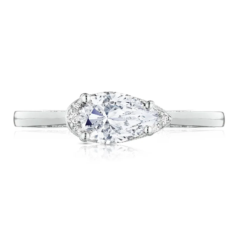 Ladies Engagement Rings with Grandidierite Glow-Simply Tacori Platinum Diamond Engagement Ring 0.11ctw 2654PS8X5