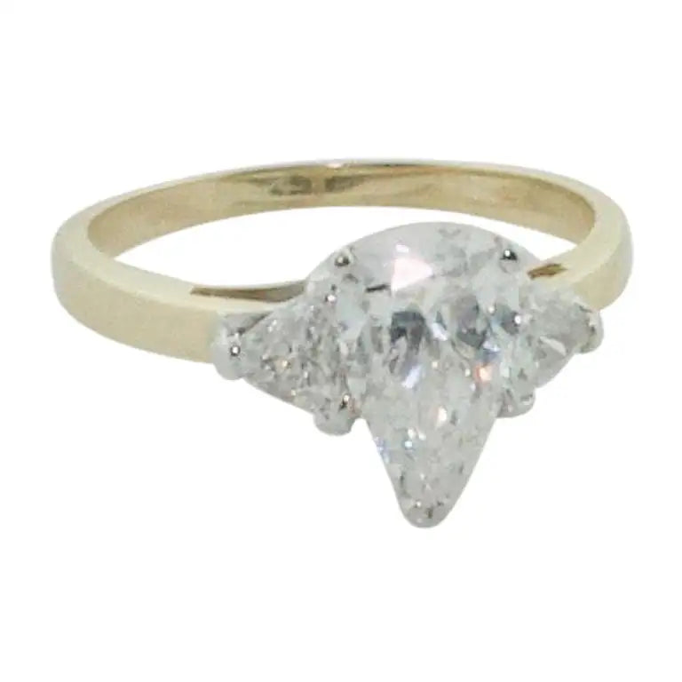 Ladies Engagement Rings Eternal Glow-Pear Shape Diamond Engagement Ring 1.23 Carats GIA GVS2 in 18k Gold