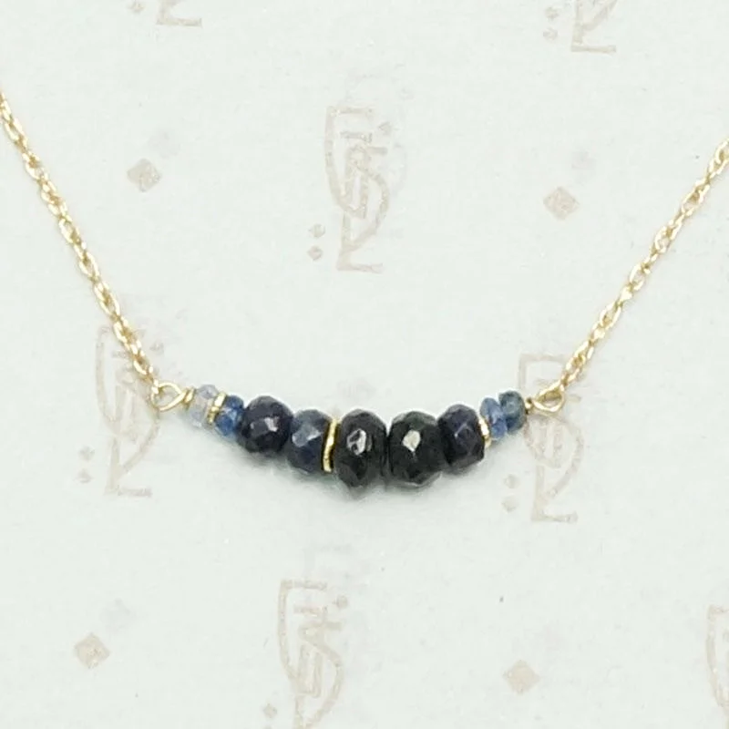 Nostalgic retro necklaces -Olio Arc Necklace in Sapphire and Yellow Gold by brunet