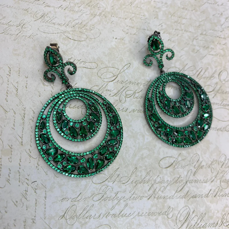 Ladies Earrings for Beach Glow-Emerald Crystal Earrings