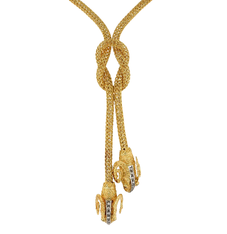 Tender heart necklaces -Gold and Diamond Rams Necklace