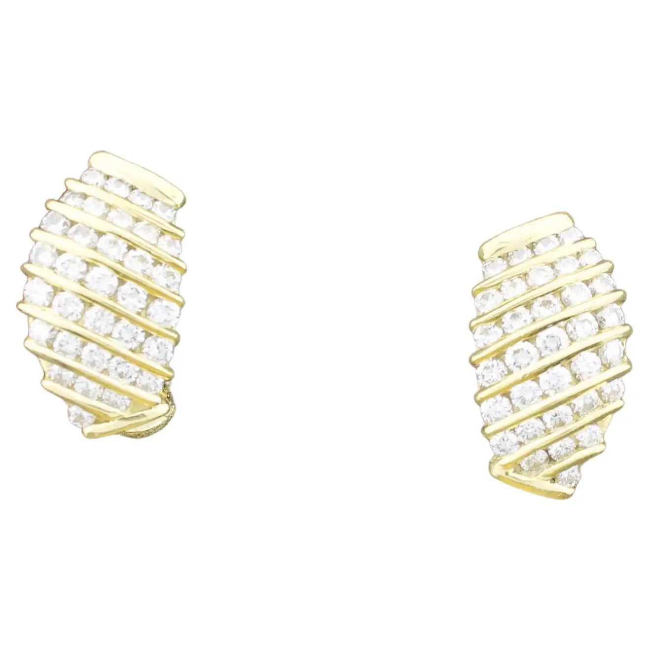 Ladies Earrings with Pink Petalite-Channel Set Diamond 18k Yellow Gold Earrings 2.00 carats