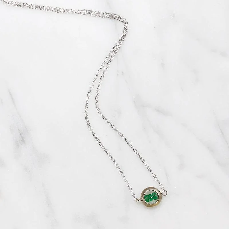 Rare find necklaces -Verdant Emerald in White Gold "O" Necklace by brunet