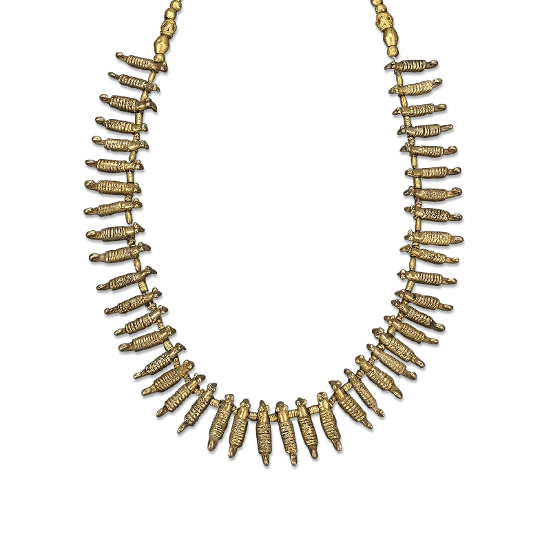 Space gleam necklaces -Pre-Columbian Sinu Gold and Bead Necklace