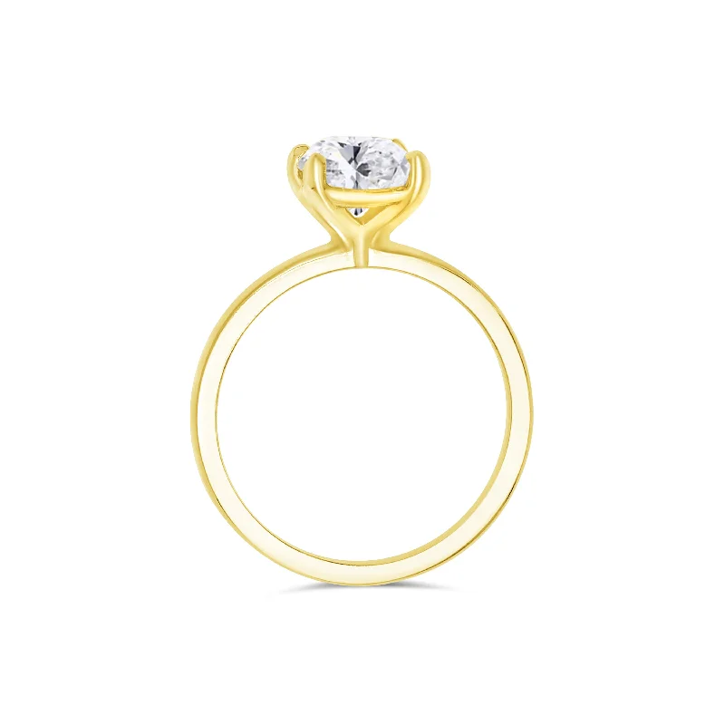 Ladies Engagement Rings Mixed Spark-14K Yellow Gold Oval 1.01 Carat Diamond Engagement Ring