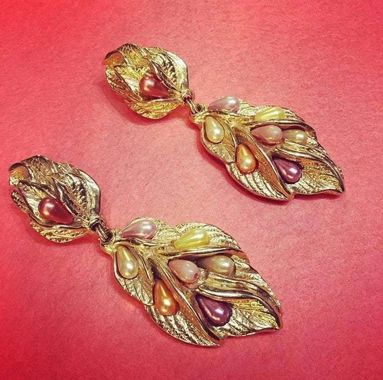 Ladies Earrings for Bride Spark-Jacky De G chandelier earrings autumn colours