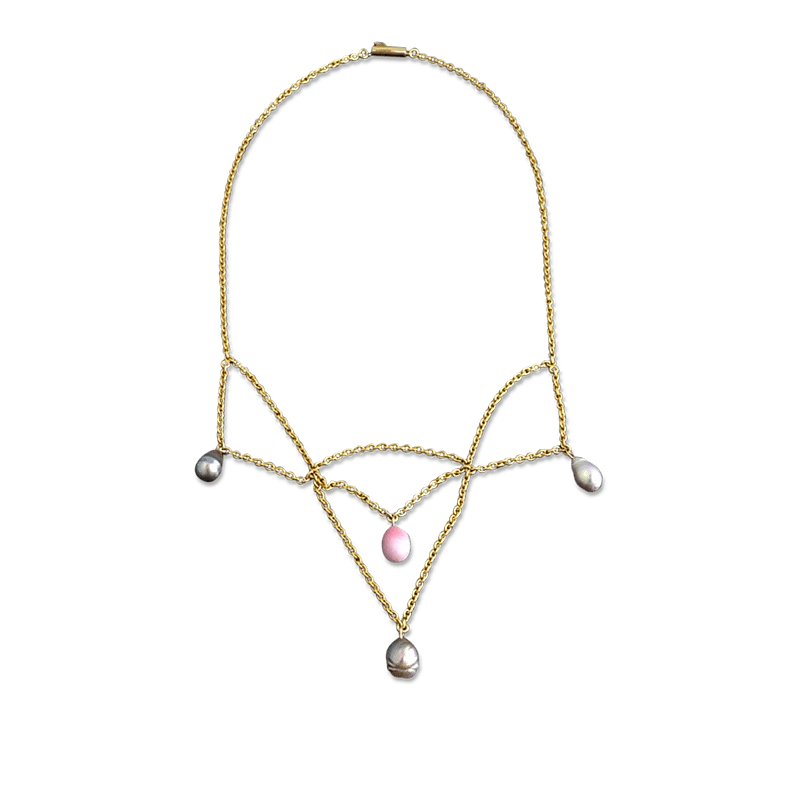 Rose bloom necklaces -Antique Saltwater Pearl Necklace