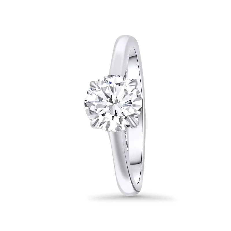 Ladies Engagement Rings Bold Spark-Round Lab Grown Diamond Solitaire Engagement Ring