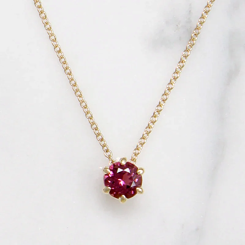 Marked charm necklaces -Seductive Pink Tourmaline Solitaire Necklace by 720