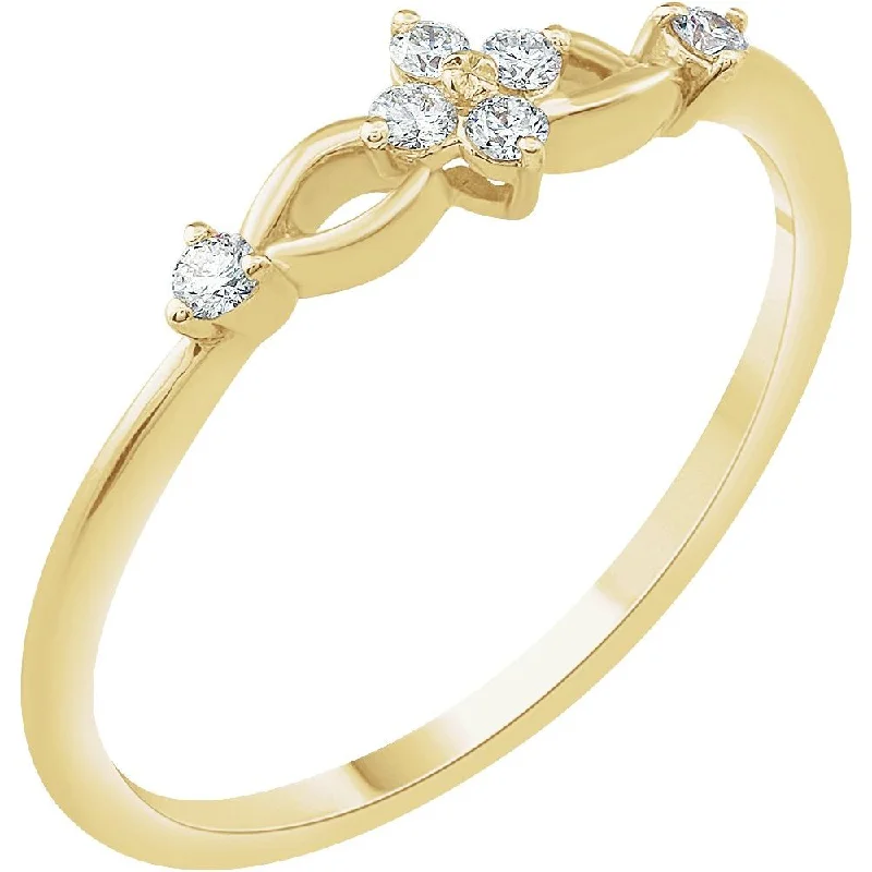 Ladies Rings Crafted Shine-14K Yellow Gold 1/10 CTW Natural Diamond Promise Ring