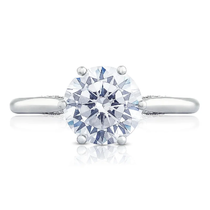 Ladies Engagement Rings with Idocrase Spark-Simply Tacori 18K White Gold Diamond Engagement Ring 0.07 ctw 2650RD8W