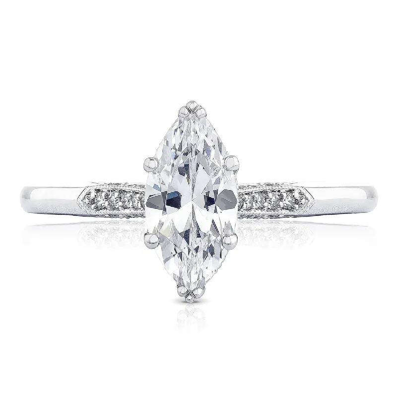 Ladies Engagement Rings White Spark-Simply Tacori Platinum Diamond Engagement Ring 0.11 ctw 2651MQ9X45