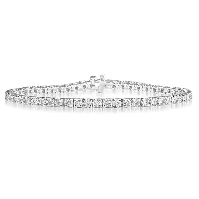 Ladies club pride bracelets -14KT WHITE GOLD 5 CARAT ROUND DIAMOND TENNIS BRACELET