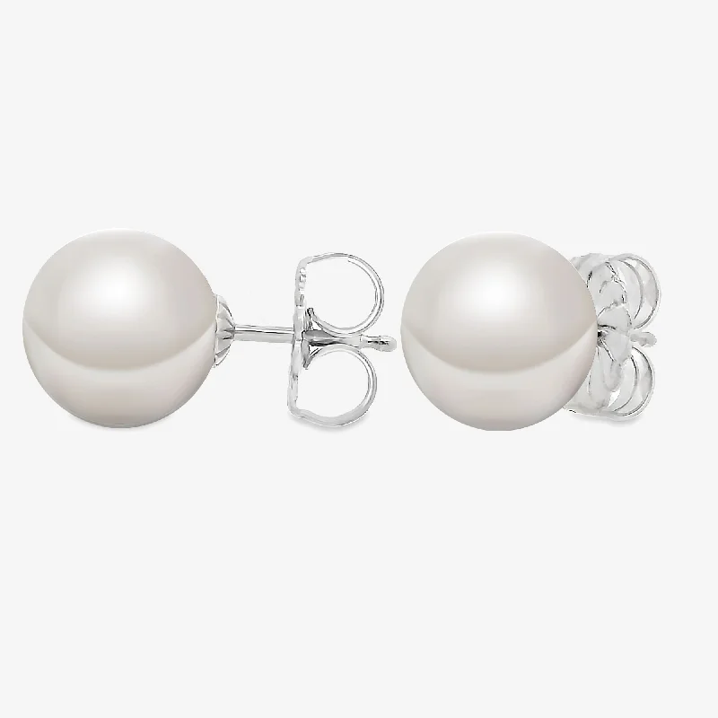 Ladies Earrings with Lock Glow-10.8MM White South Sea Pearl Earrings