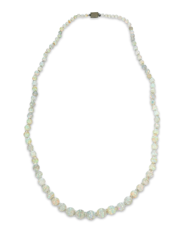 Wave shine necklaces -Opal and Rock Crystal Necklace