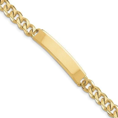 Ladies frosty winter bracelets -Mens 14k Hand-Polished Curb Link ID Bracelet-8 Inches