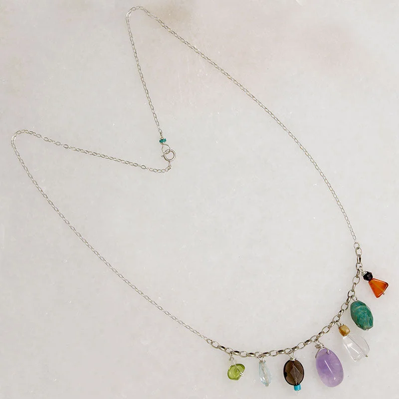 Intricate layered necklaces -Energetic Gemstone & Sterling Silver Necklace by Brin