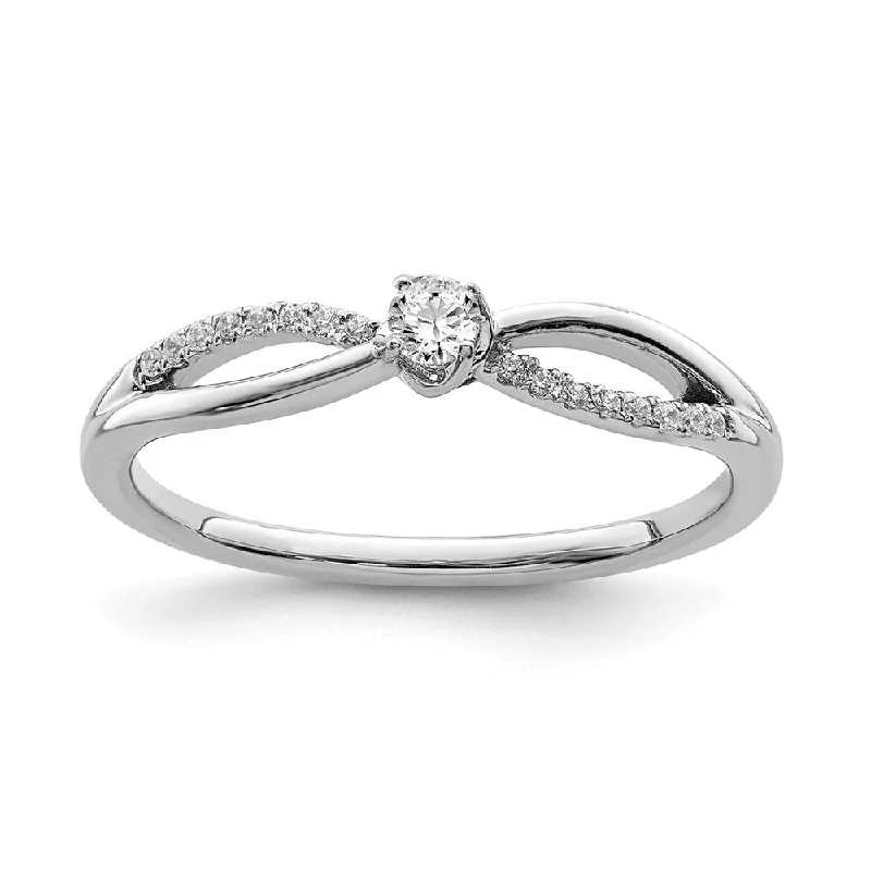 Ladies Rings Budget Glow-14k White Gold Diamond First Promise Ring