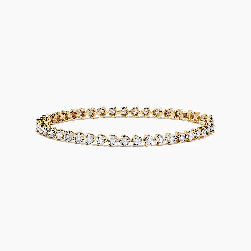 Ladies cosmic ripple bracelets -Pave Classica 14K Two-Tone Gold Diamond Tennis Bracelet 1.95 TCW