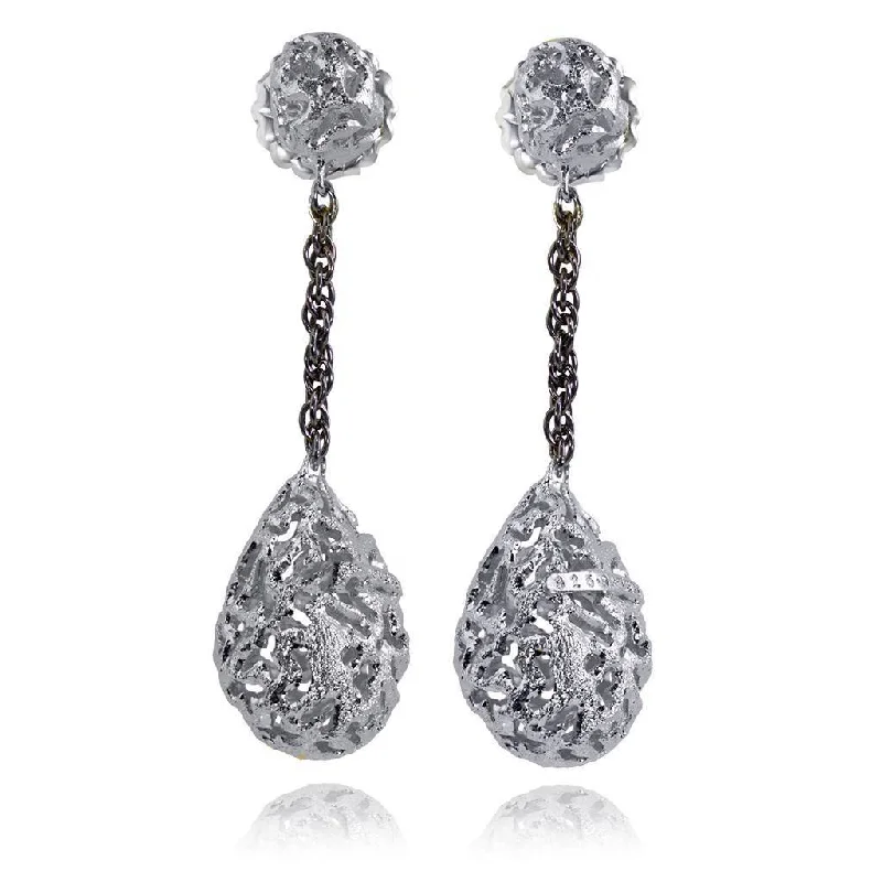 Ladies Earrings for Holiday Glow-Silver Meteorite Drop Earrings