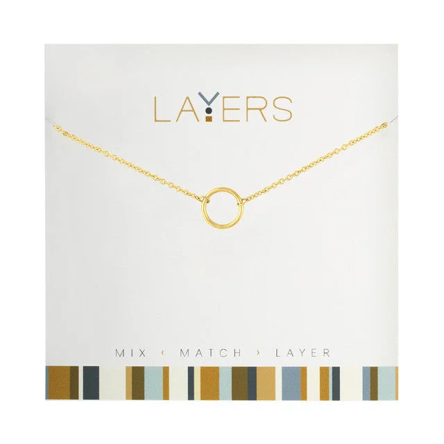 Icy winter necklaces -Gold Open Circle Layers Necklace