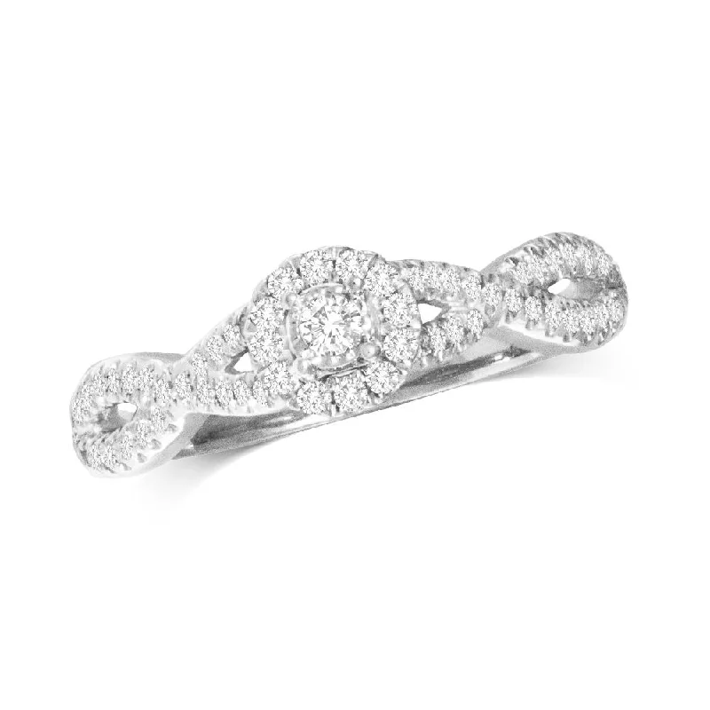 Ladies Rings with Globe Shine-10K White Gold 1/4 CTW Diamond Promise Ring