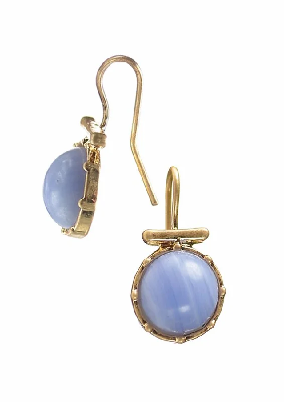 Ladies Earrings Multi Glow-Hot Tomato Earrings Set  in Stone Lilac Bead with Worn Gold