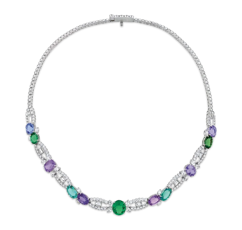 Tranquil sapphire necklaces -Raymond Yard Unheated Paraiba Tourmaline Necklace, 26.08 Carats