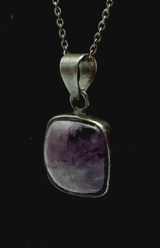 Celestial touch necklaces -Charoite Sterling Silver Pendant on Sterling Silver Chain Necklace - 20"