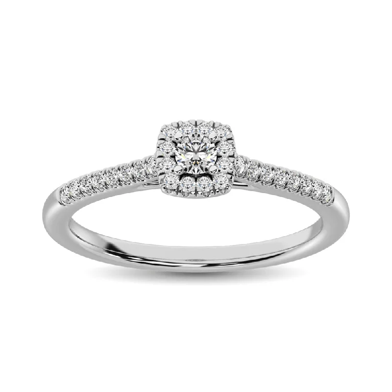 Ladies Engagement Rings Floral Glow-14K White Gold 1/4 Ctw Diamond Engagement Ring