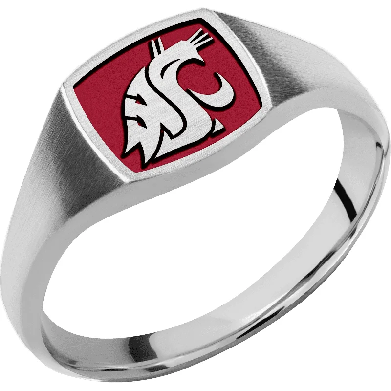 Ladies Rings Flex Glow-Washington State University Custom Collegiate Cobalt Chrome Signet Ring